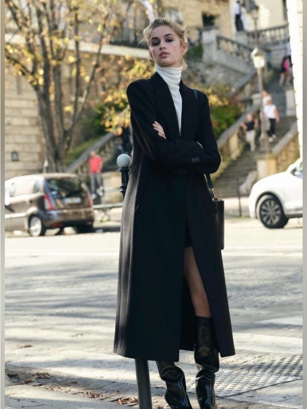 ZARA COLLECTION | Tailored Long Wool-blend Black Coat | NWOT | Size XS